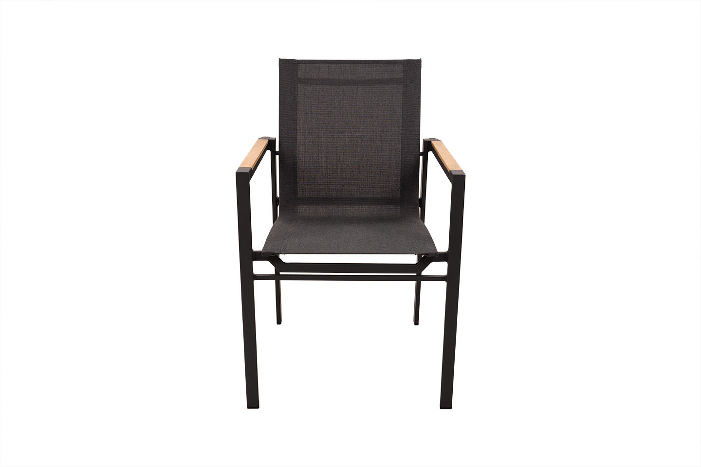 Cube Alu Stacking Chair, teak arm, Slate